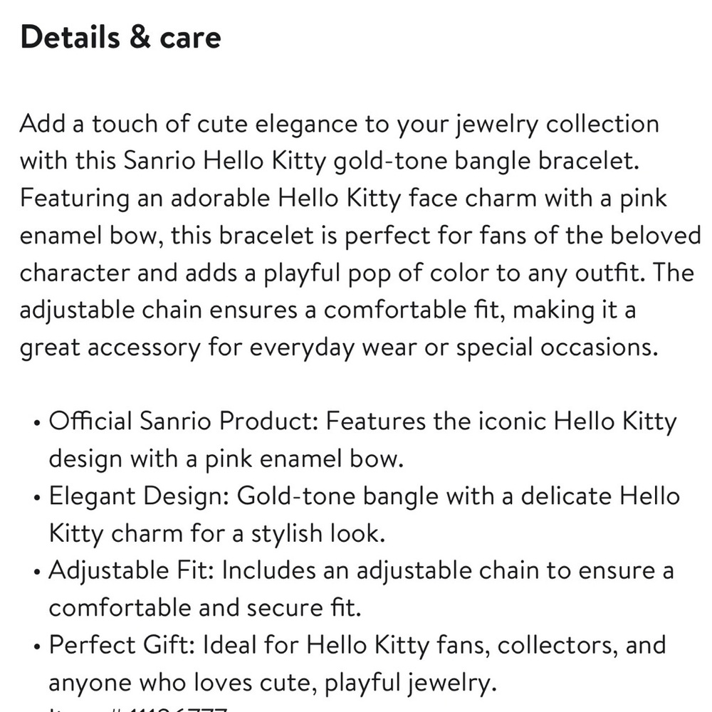 Hello Kitty Gold and Pink Bracelet - Picture 5 of 5